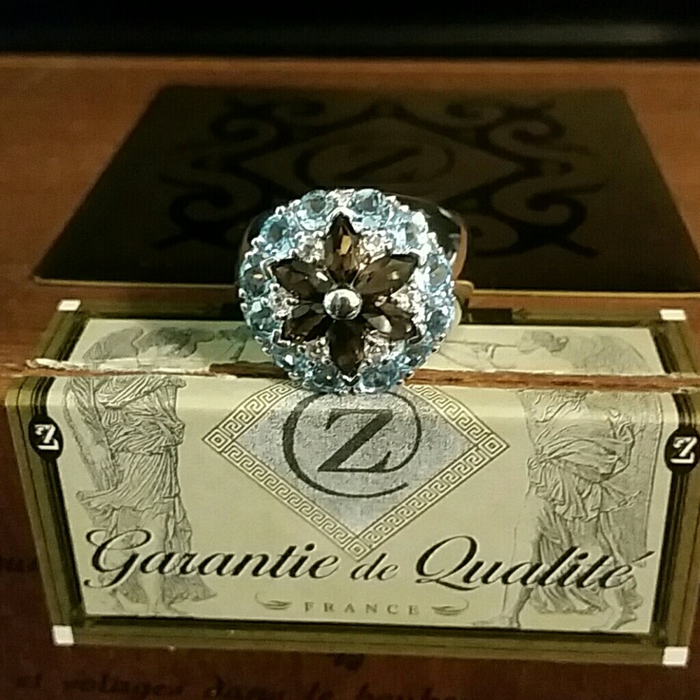 NWOT Blue Topaz & Sapphire Solid 925 Sterling Ring